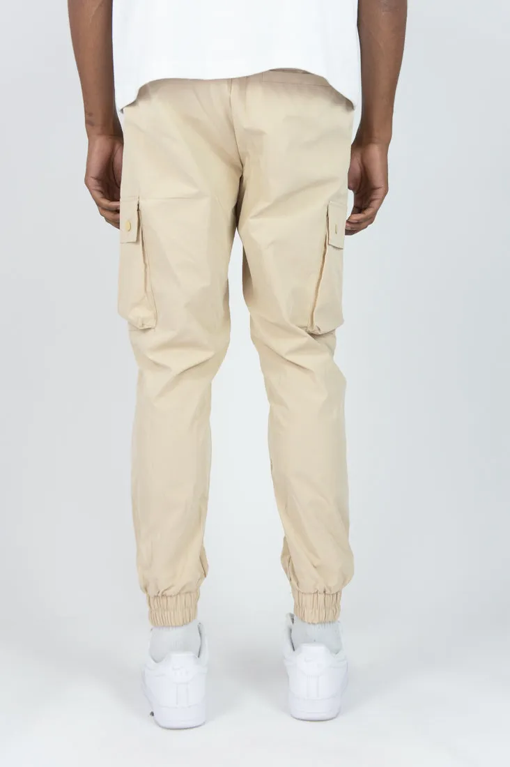 451R Solid Nylon Cargo Pants - Khaki