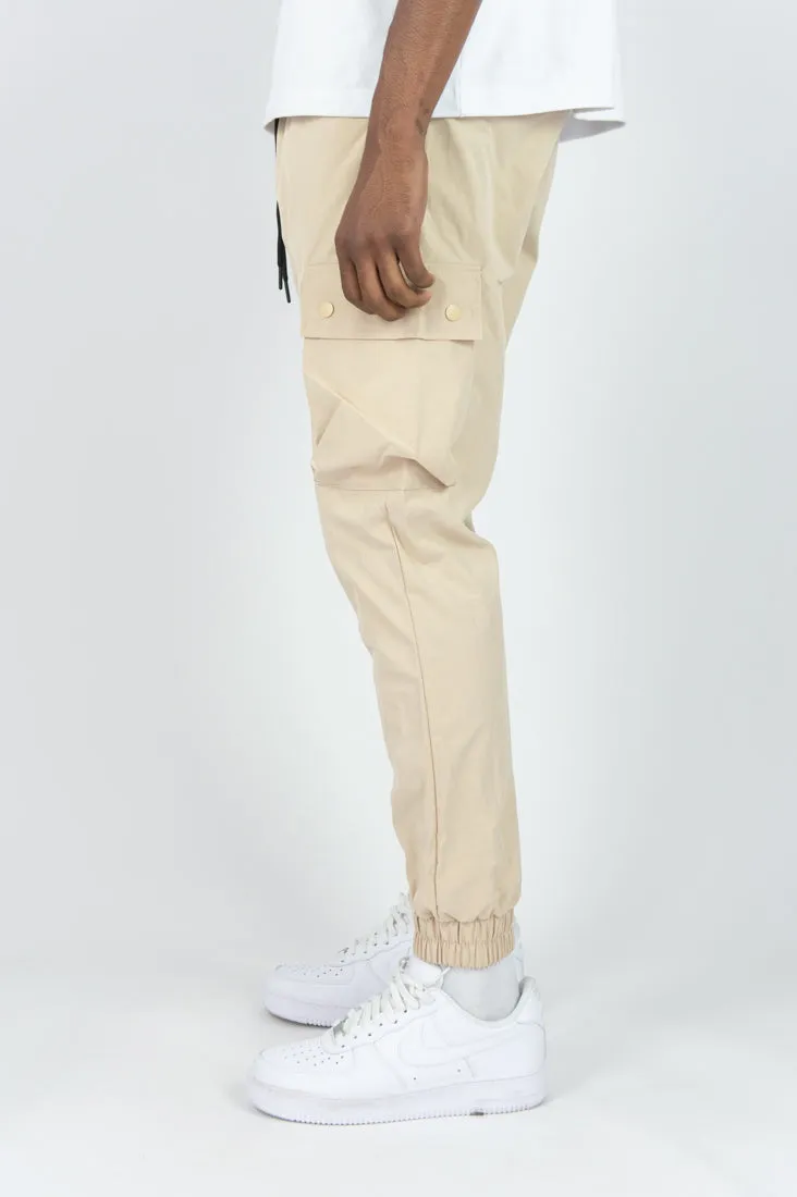 451R Solid Nylon Cargo Pants - Khaki