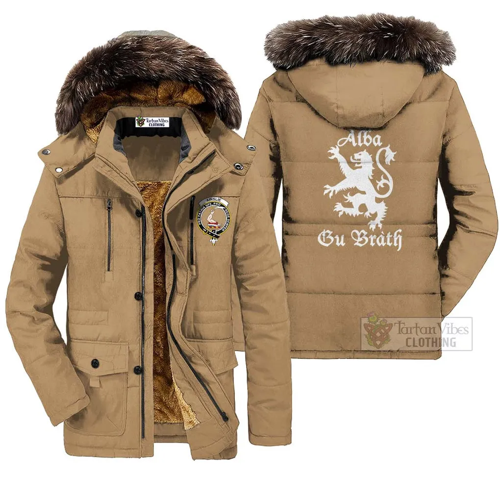 Ainslie Family Crest Parka Jacket Lion Rampant Alba Gu Brath Style