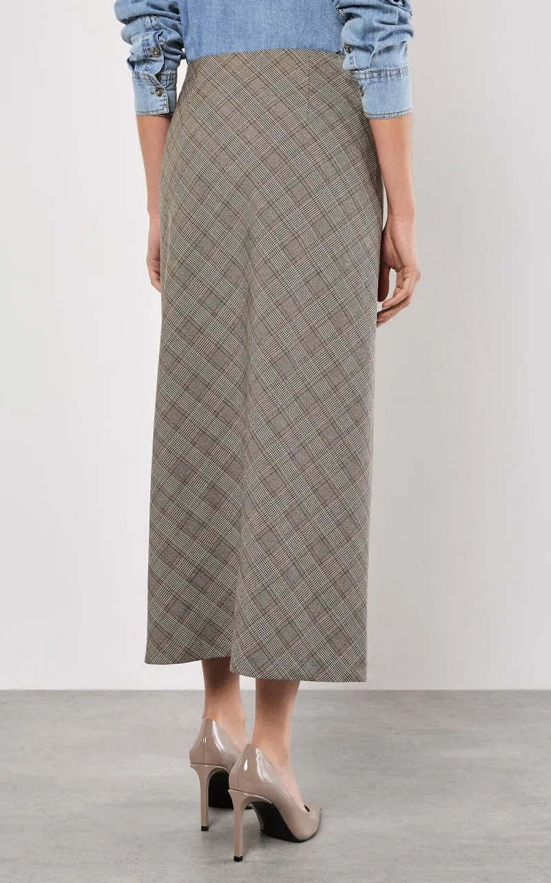 Apricot- Heritage Check Bias Skirt