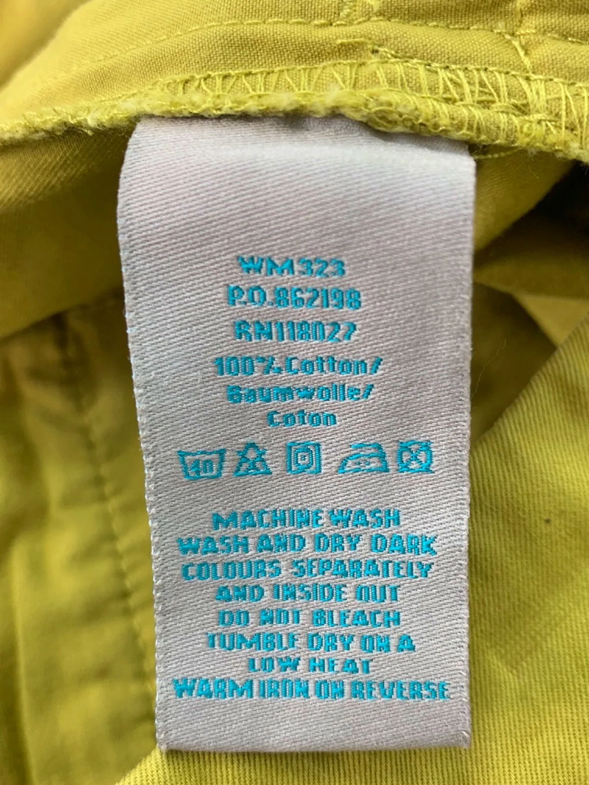 Boden Yellow Chino Trousers Size UK 6P