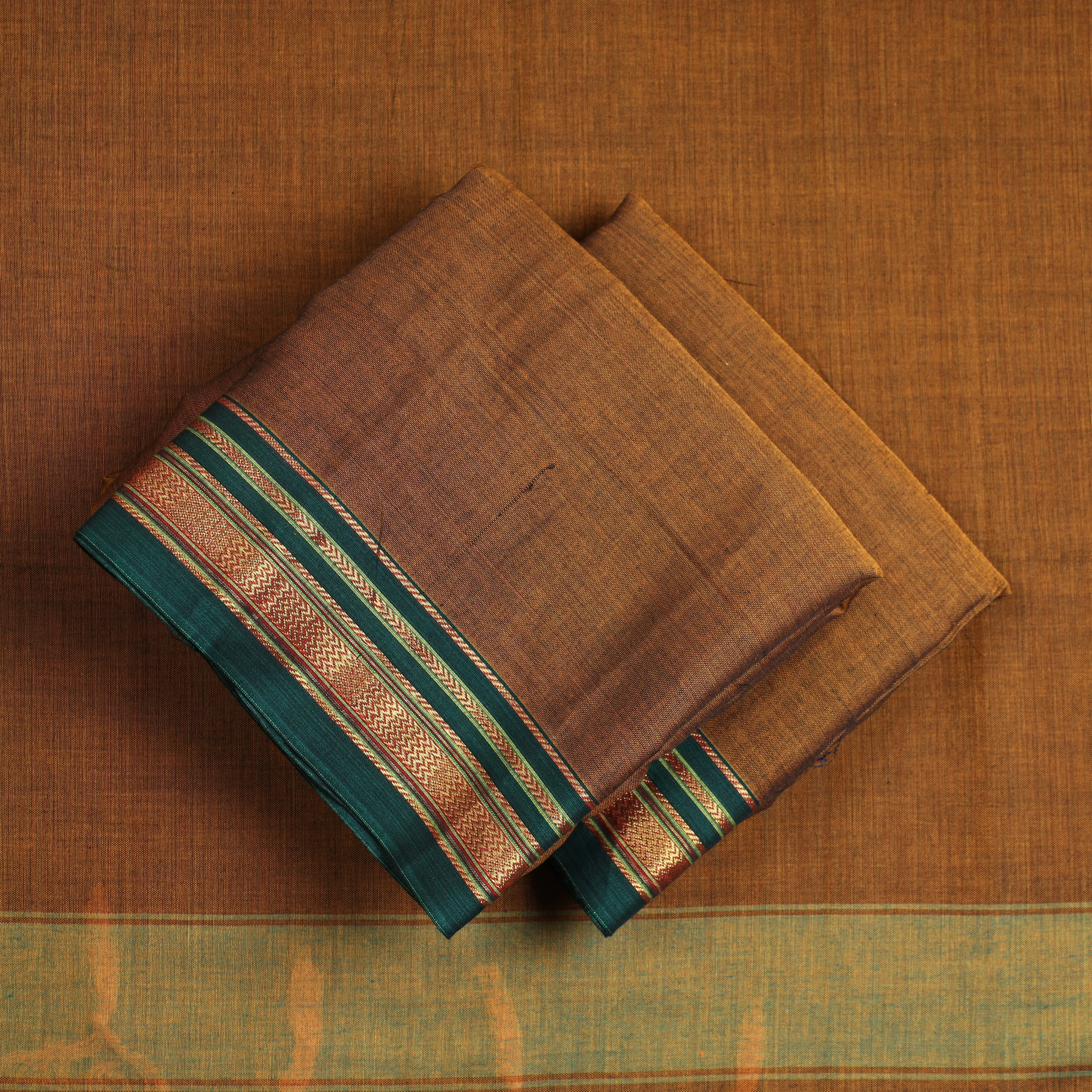Brown - 3pc Dharwad Cotton Suit Material Set 63