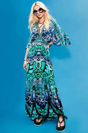 Camilla - Land Of Wonder Waisted Dress with Hem Ruffle