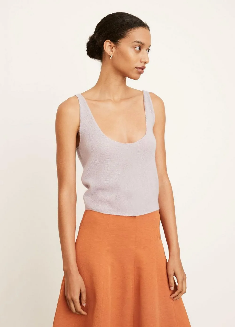 Cashmere Scoop Neck Camisole in Purple