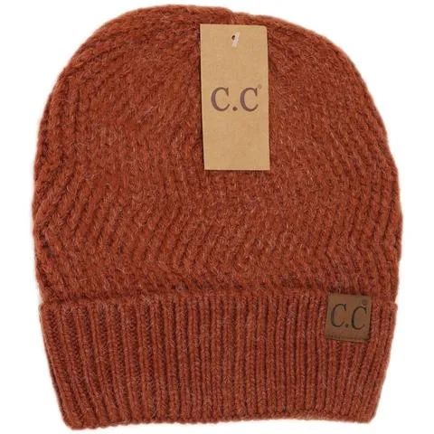 Chevron Knit Cuff Beanie