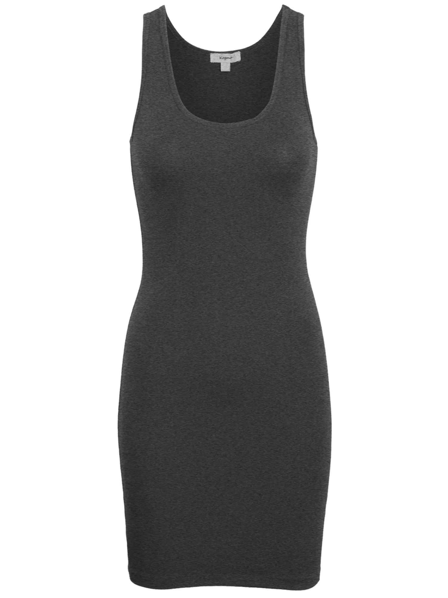 Copy of KOGMO Womens Solid Basic Sleeveless Scoop Neck Bodycon Premium Cotton Dress (S-XL)