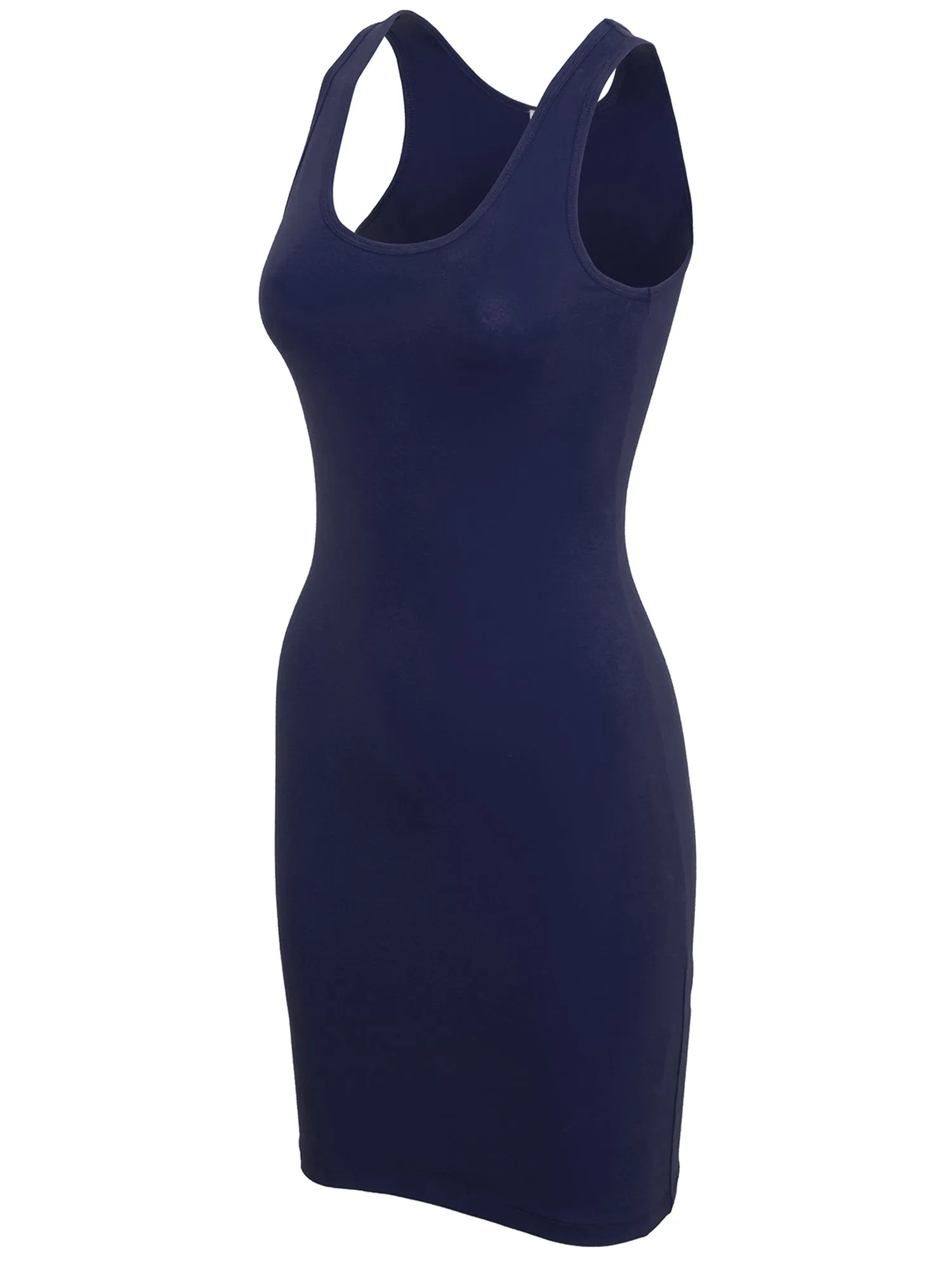 Copy of KOGMO Womens Solid Basic Sleeveless Scoop Neck Bodycon Premium Cotton Dress (S-XL)