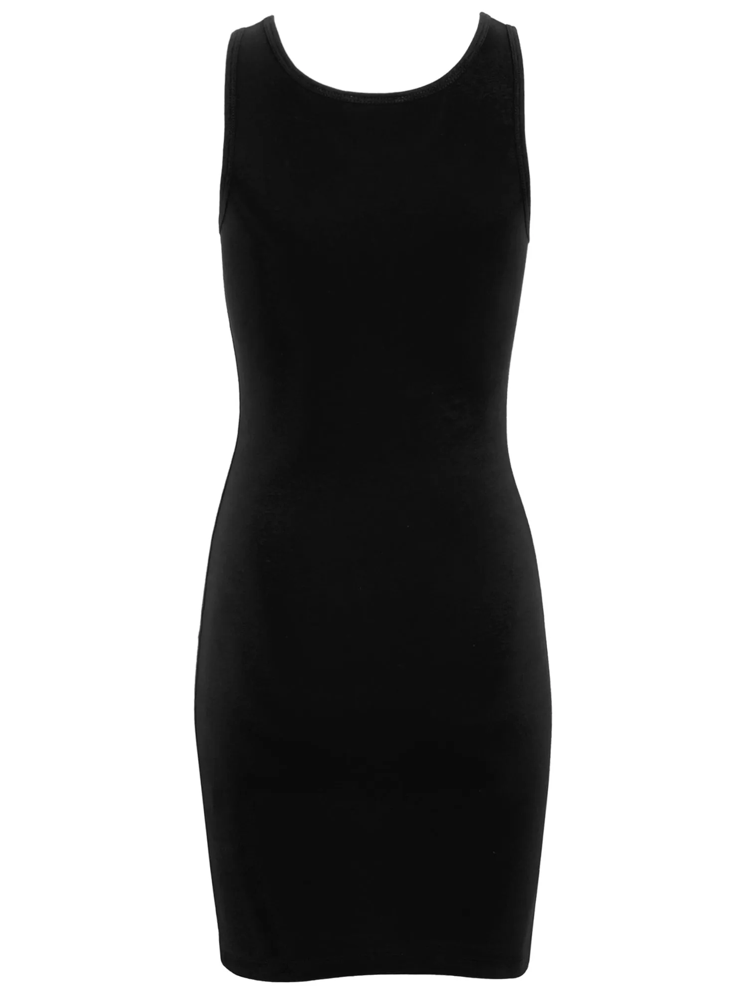 Copy of KOGMO Womens Solid Basic Sleeveless Scoop Neck Bodycon Premium Cotton Dress (S-XL)