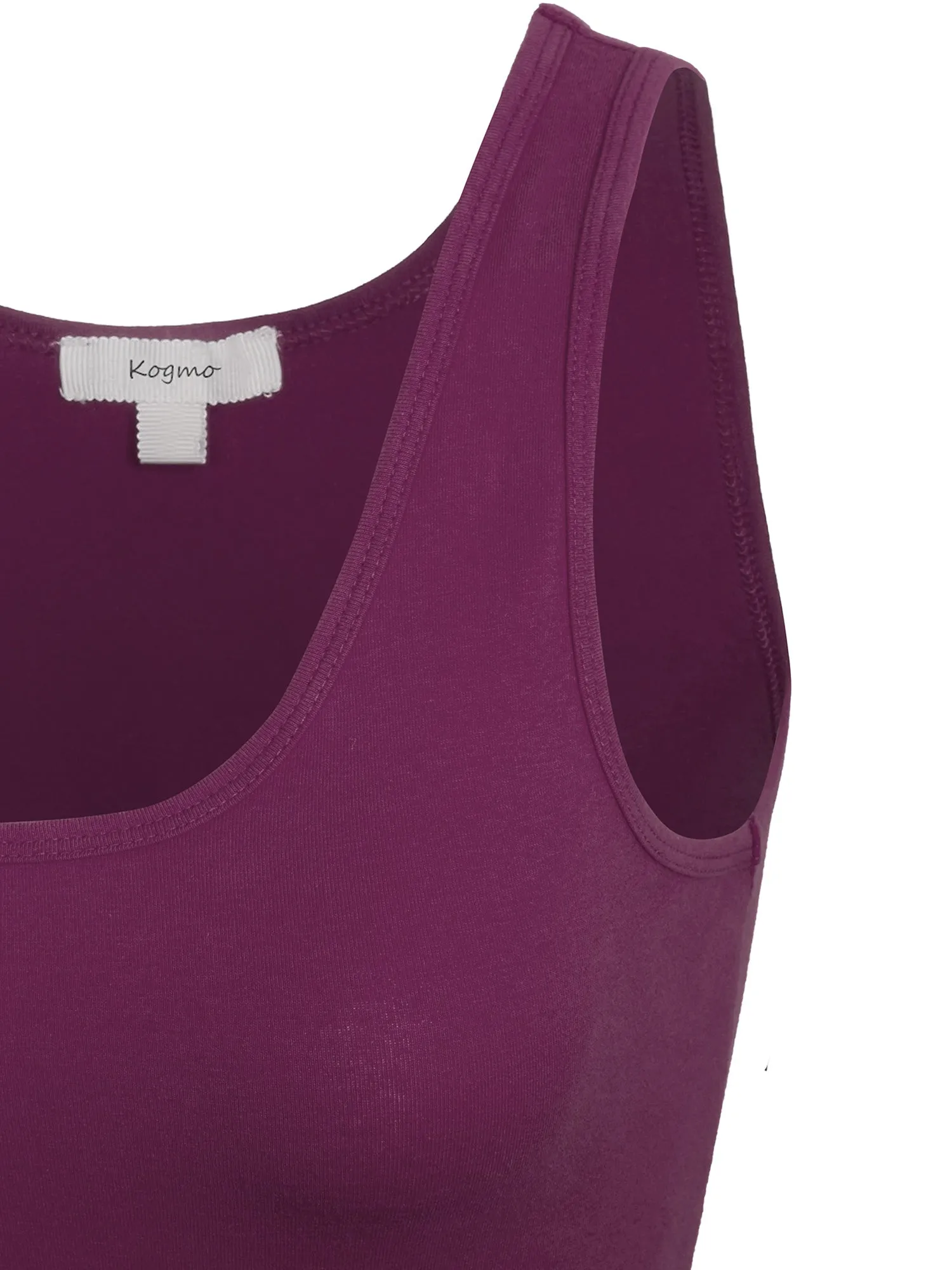 Copy of KOGMO Womens Solid Basic Sleeveless Scoop Neck Bodycon Premium Cotton Dress (S-XL)