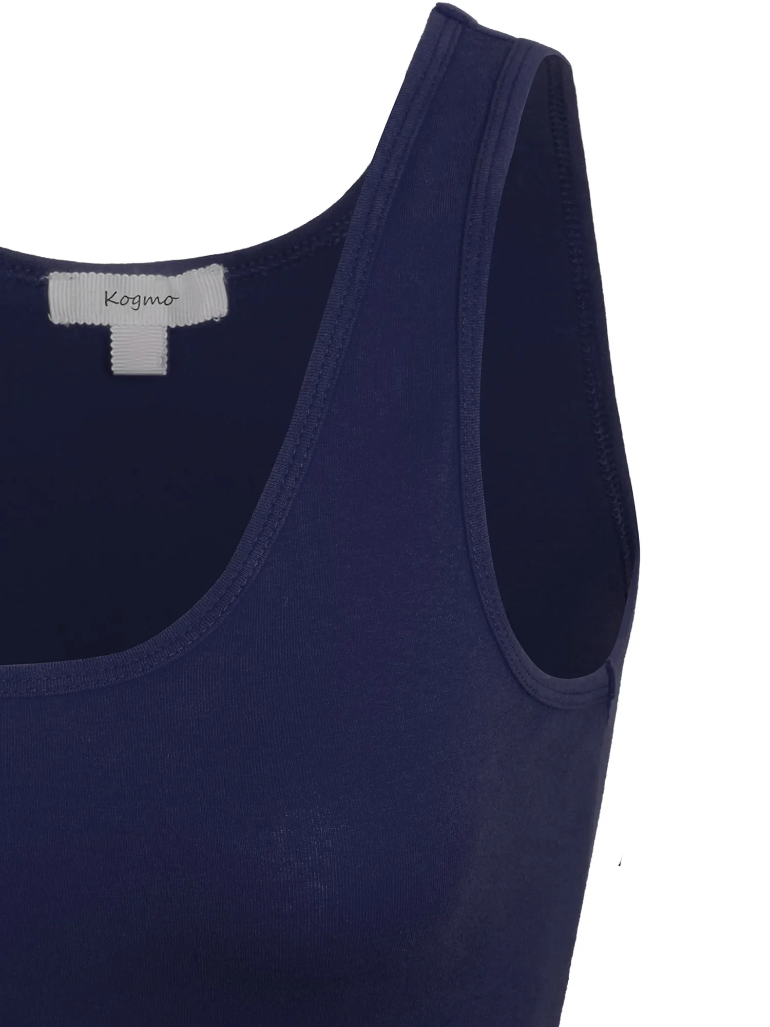 Copy of KOGMO Womens Solid Basic Sleeveless Scoop Neck Bodycon Premium Cotton Dress (S-XL)
