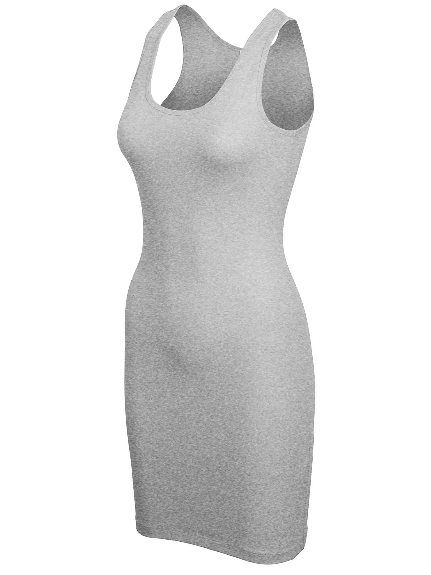 Copy of KOGMO Womens Solid Basic Sleeveless Scoop Neck Bodycon Premium Cotton Dress (S-XL)
