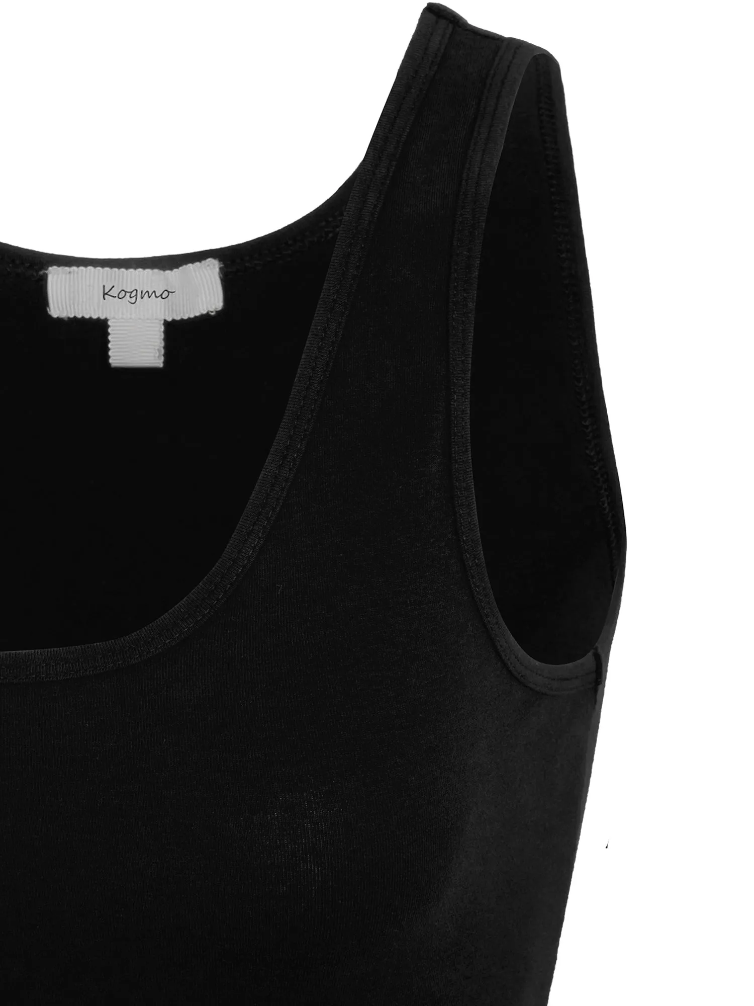 Copy of KOGMO Womens Solid Basic Sleeveless Scoop Neck Bodycon Premium Cotton Dress (S-XL)