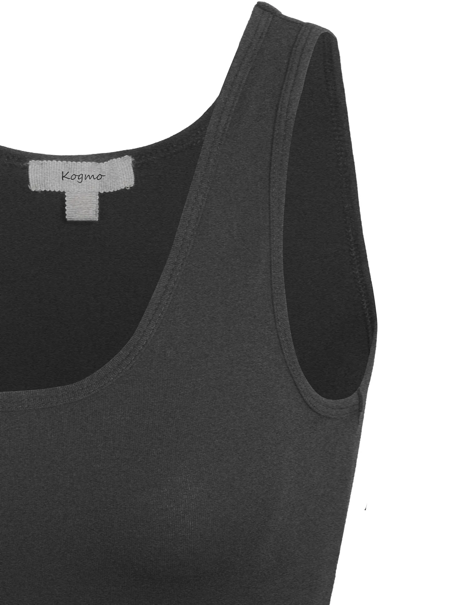 Copy of KOGMO Womens Solid Basic Sleeveless Scoop Neck Bodycon Premium Cotton Dress (S-XL)
