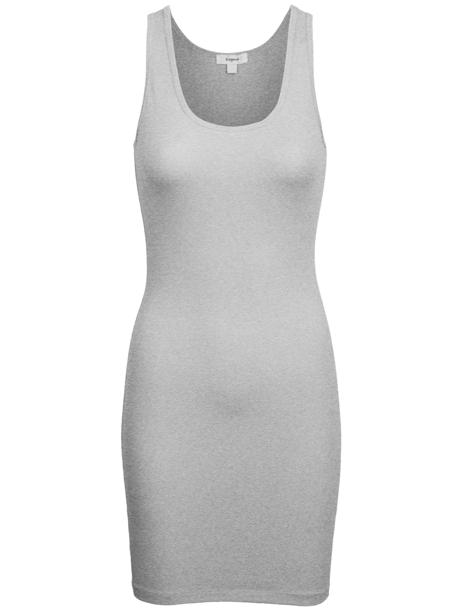 Copy of KOGMO Womens Solid Basic Sleeveless Scoop Neck Bodycon Premium Cotton Dress (S-XL)