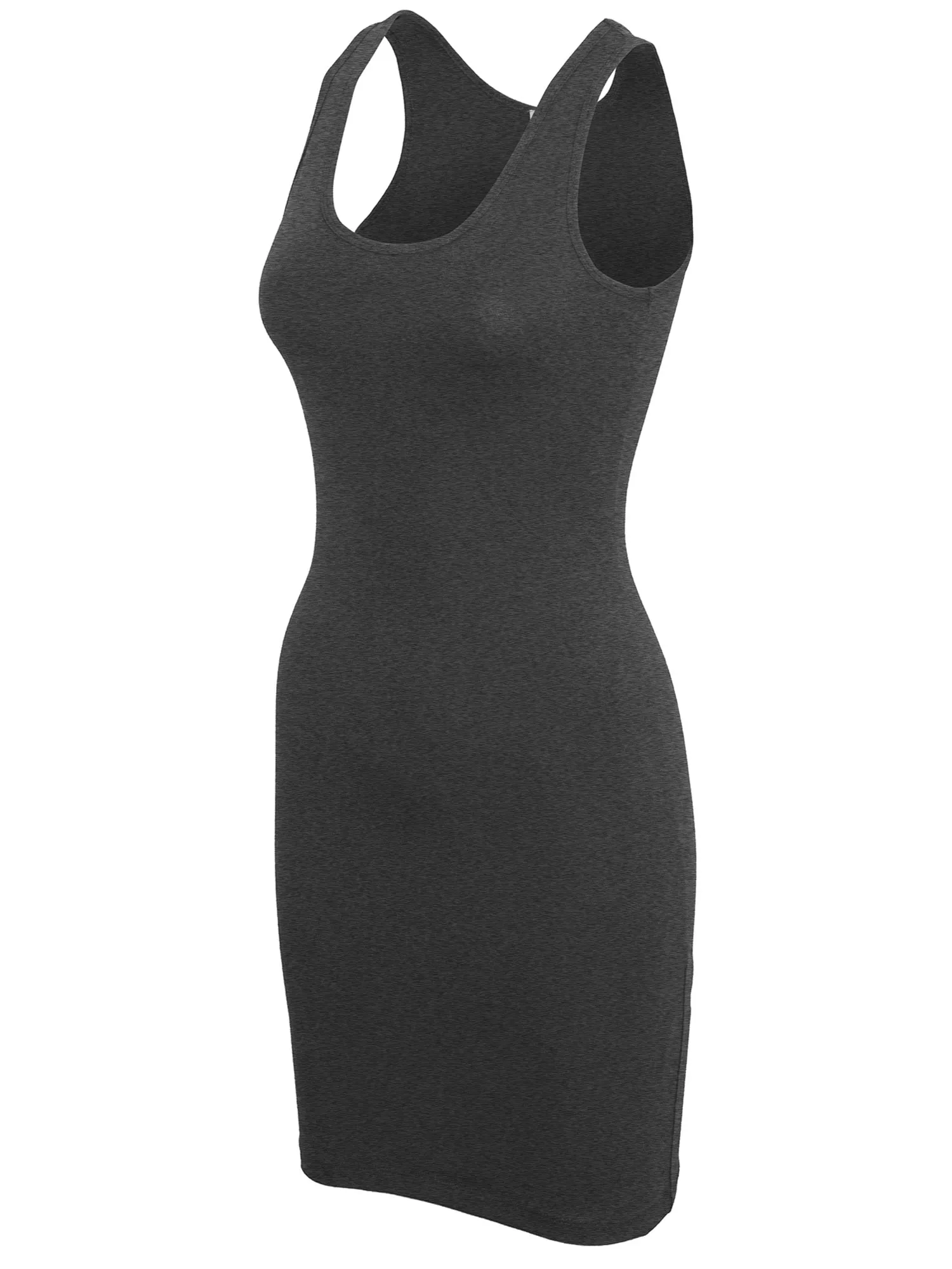 Copy of KOGMO Womens Solid Basic Sleeveless Scoop Neck Bodycon Premium Cotton Dress (S-XL)