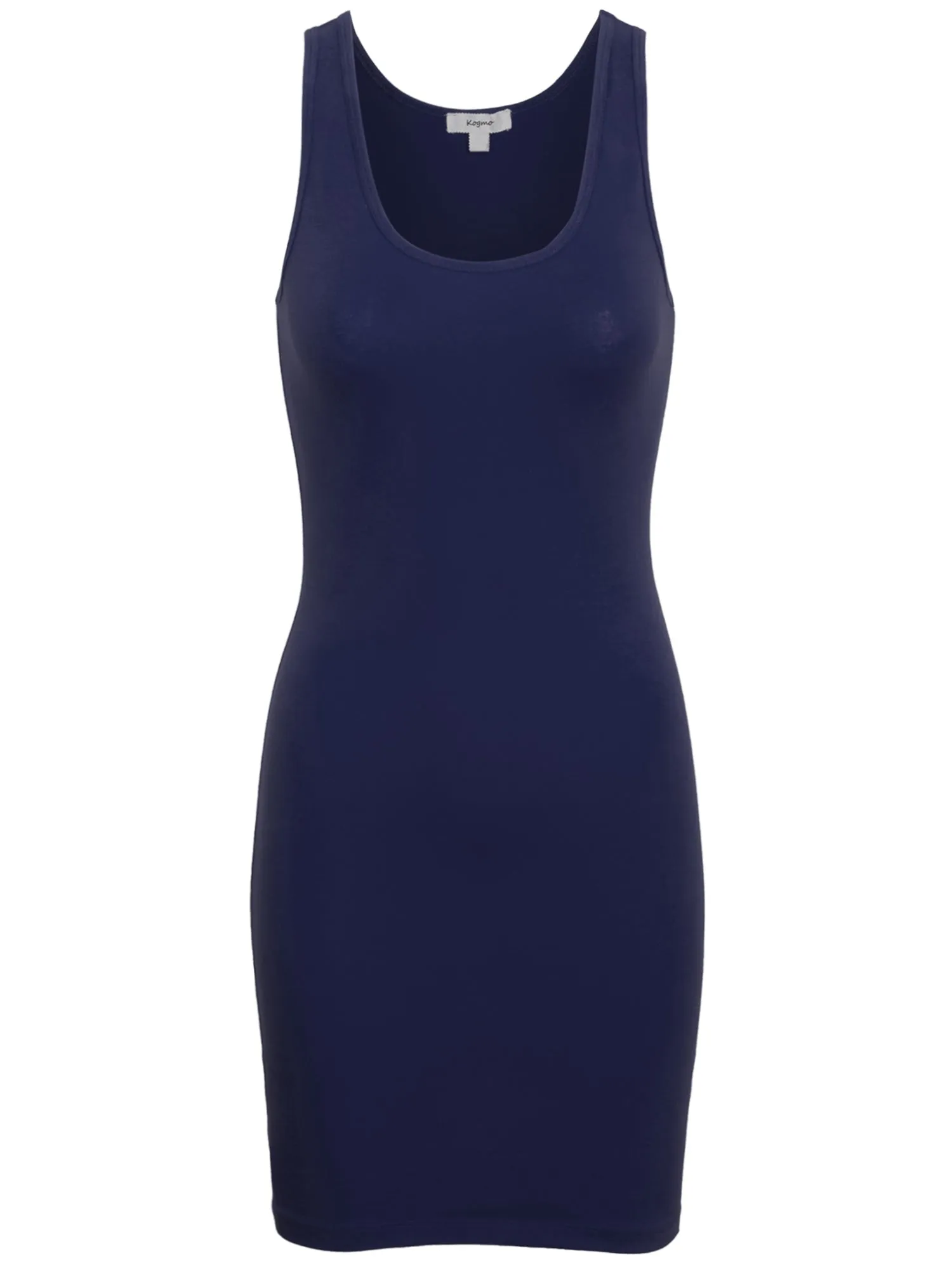 Copy of KOGMO Womens Solid Basic Sleeveless Scoop Neck Bodycon Premium Cotton Dress (S-XL)