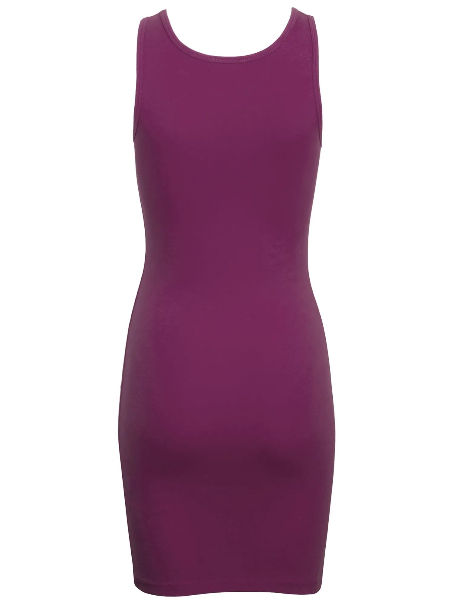 Copy of KOGMO Womens Solid Basic Sleeveless Scoop Neck Bodycon Premium Cotton Dress (S-XL)