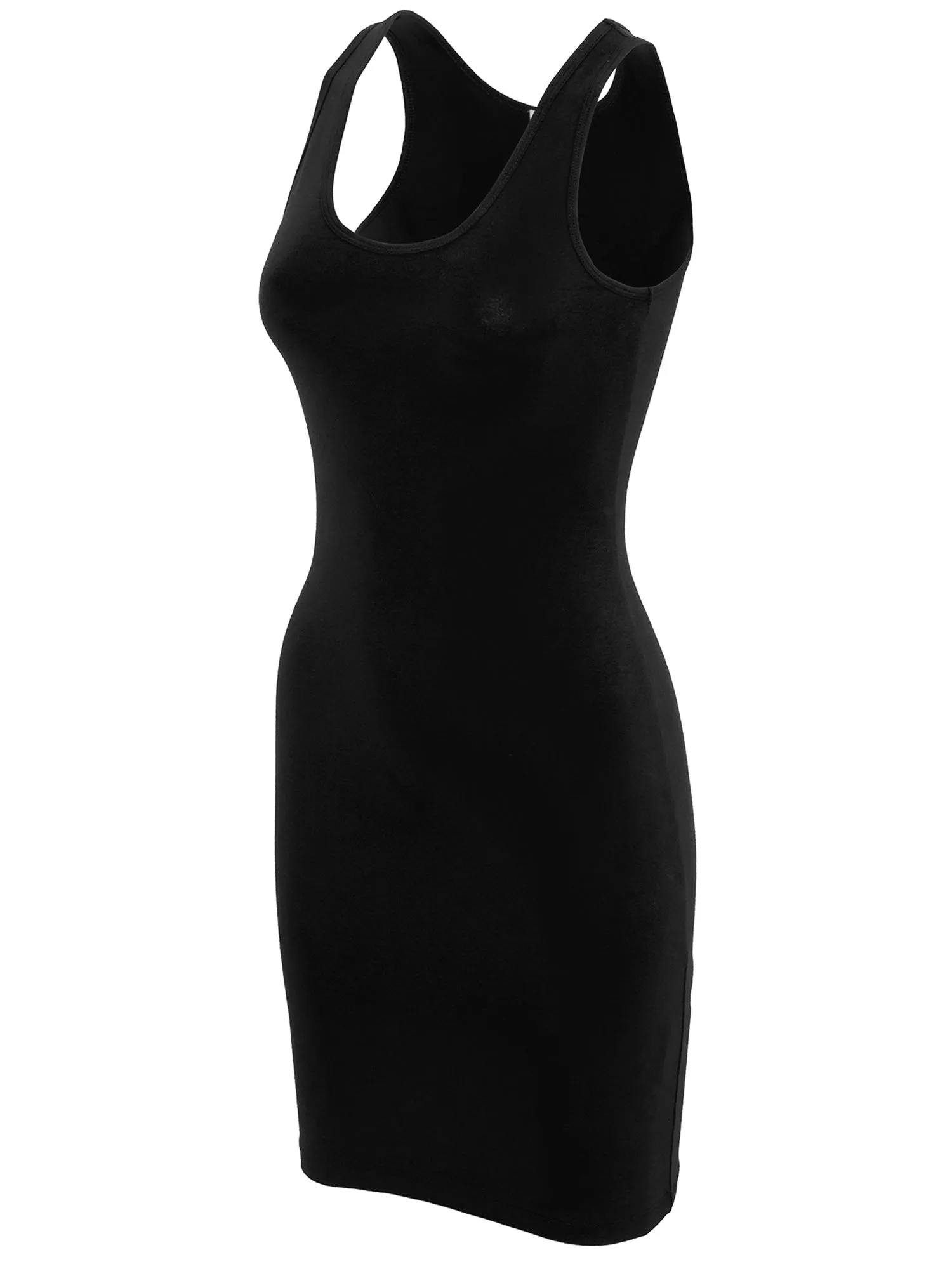 Copy of KOGMO Womens Solid Basic Sleeveless Scoop Neck Bodycon Premium Cotton Dress (S-XL)