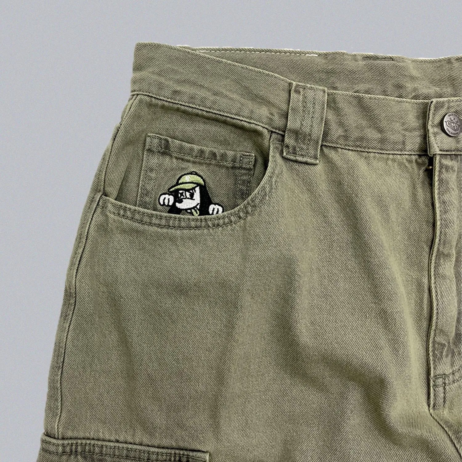 Double Denim Cargo Pants
