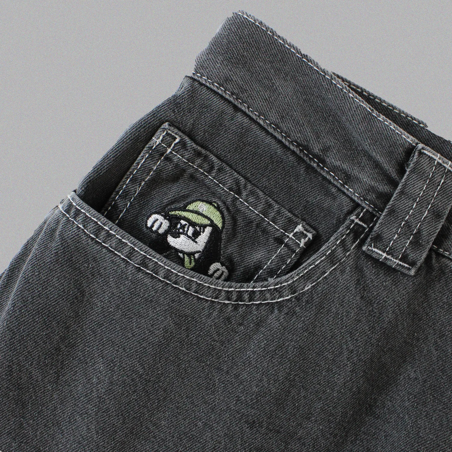 Double Denim Cargo Pants