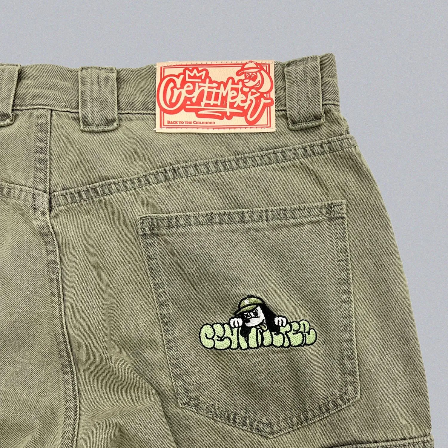 Double Denim Cargo Pants