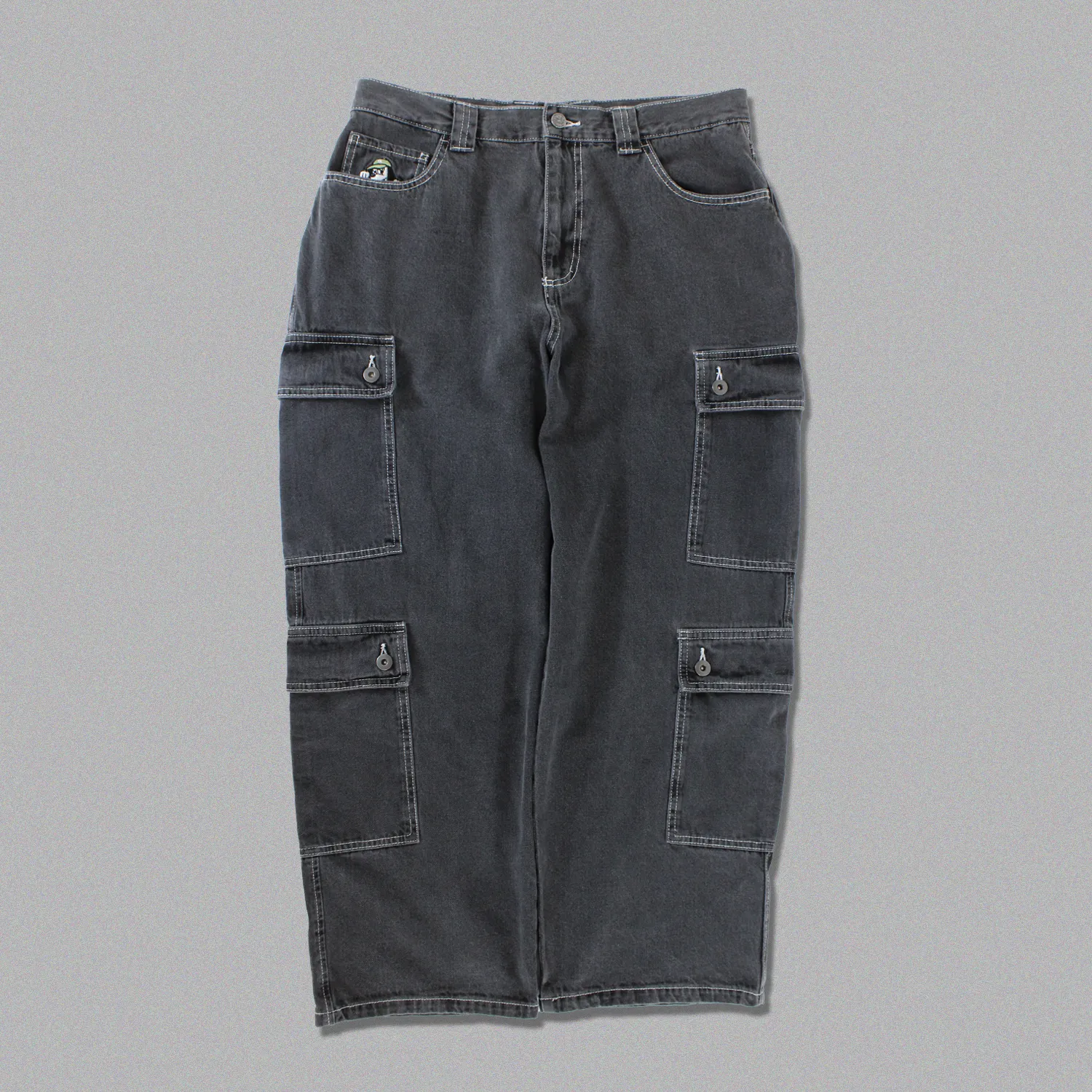 Double Denim Cargo Pants