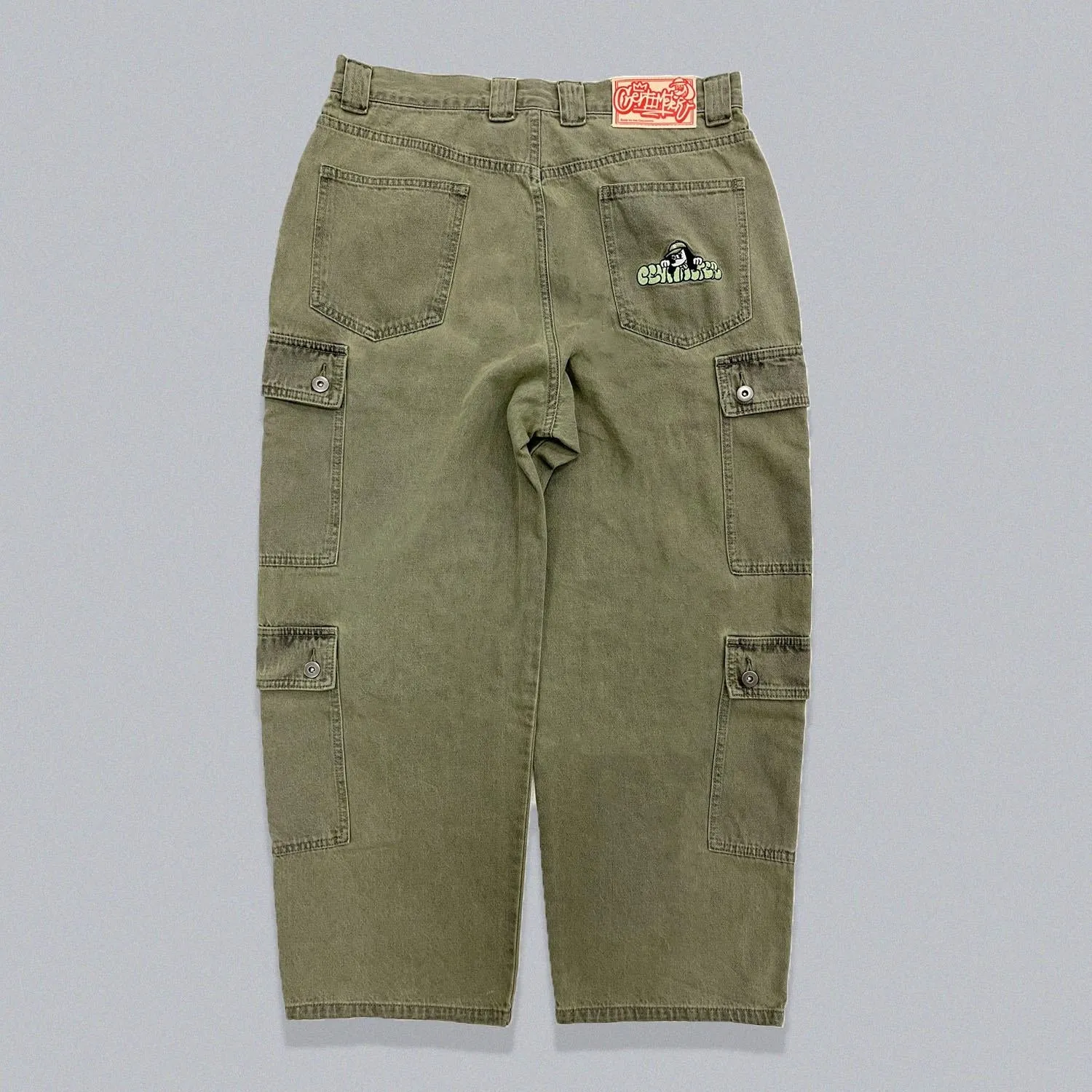 Double Denim Cargo Pants