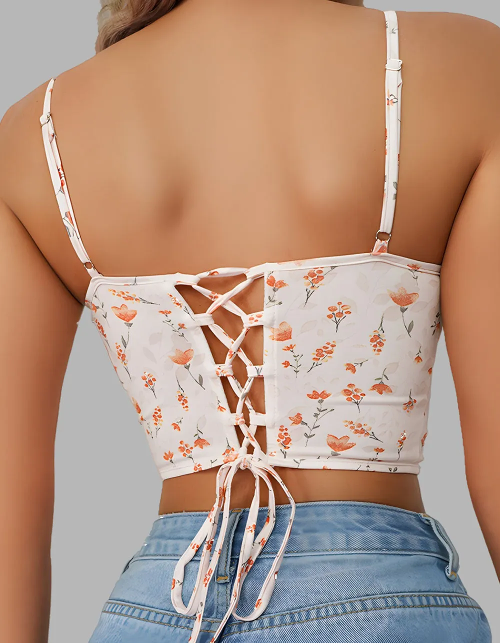 Floral Print Backless Camisole