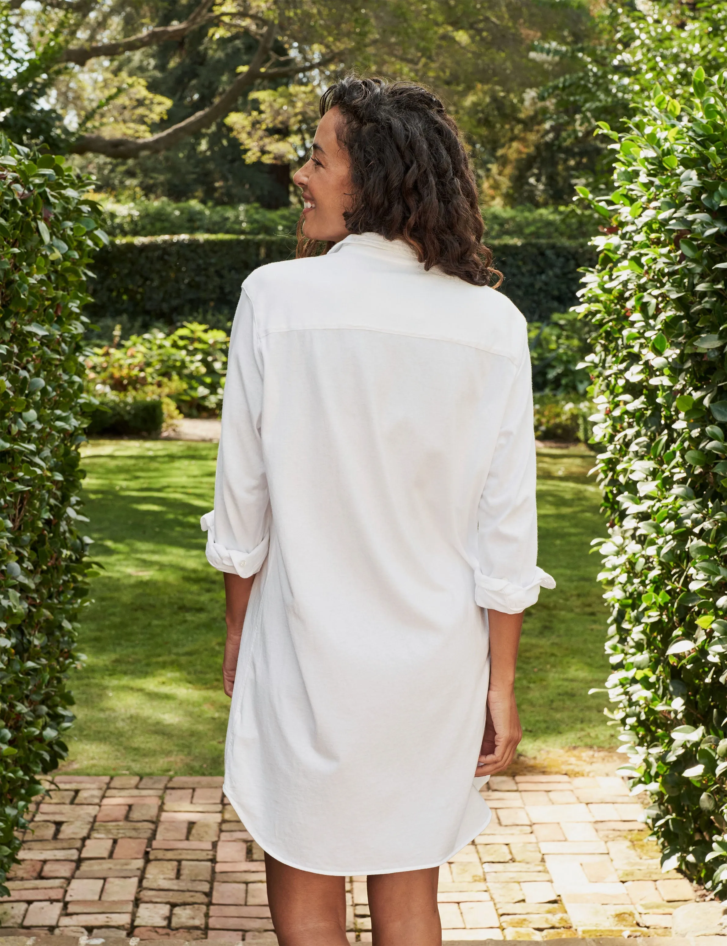 Frank & Eileen - Mary Knit Button Up Dress in White
