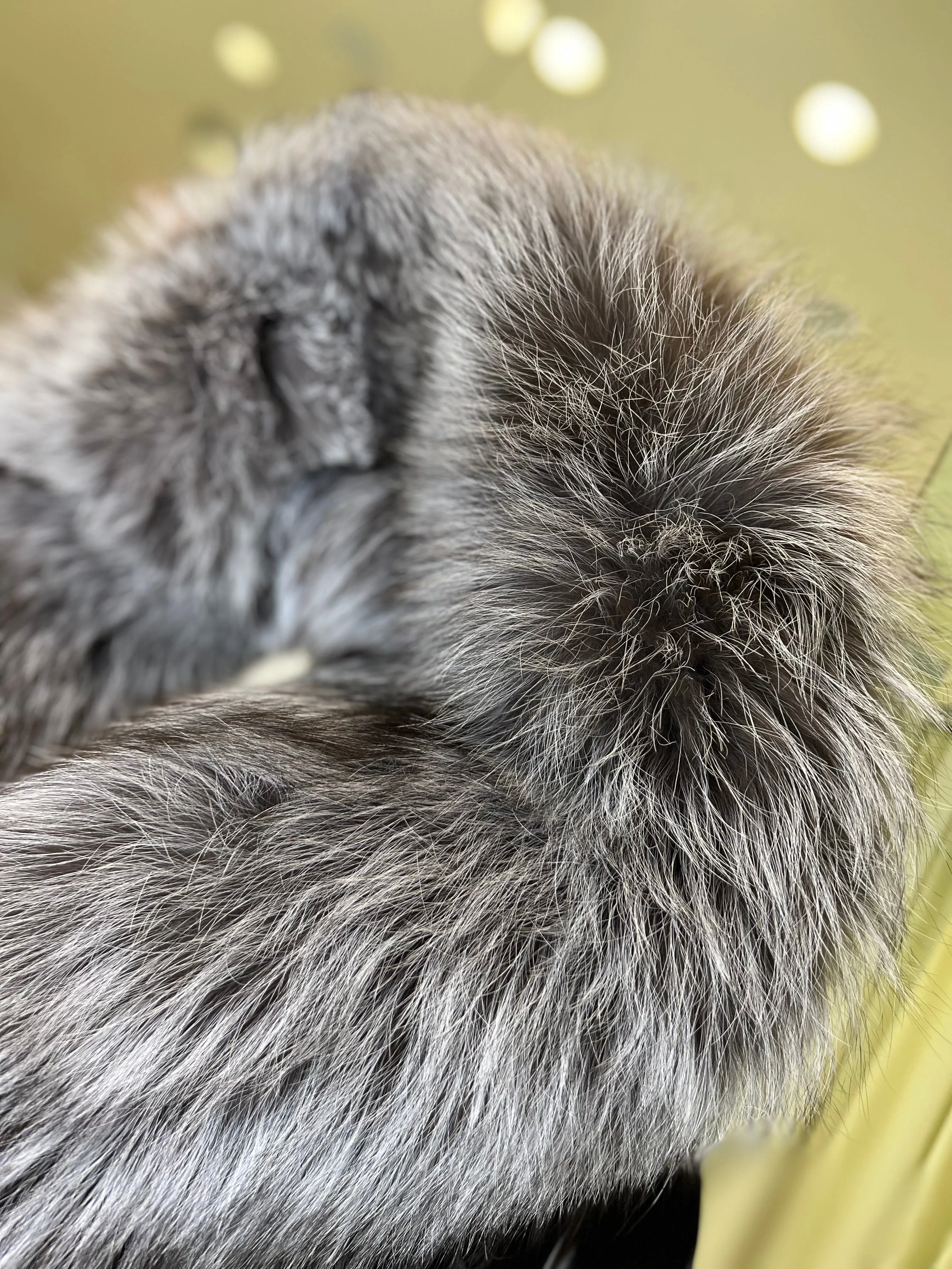 Genuine Silver Fox Fully Lined Hood Rabbit Insulated Parka