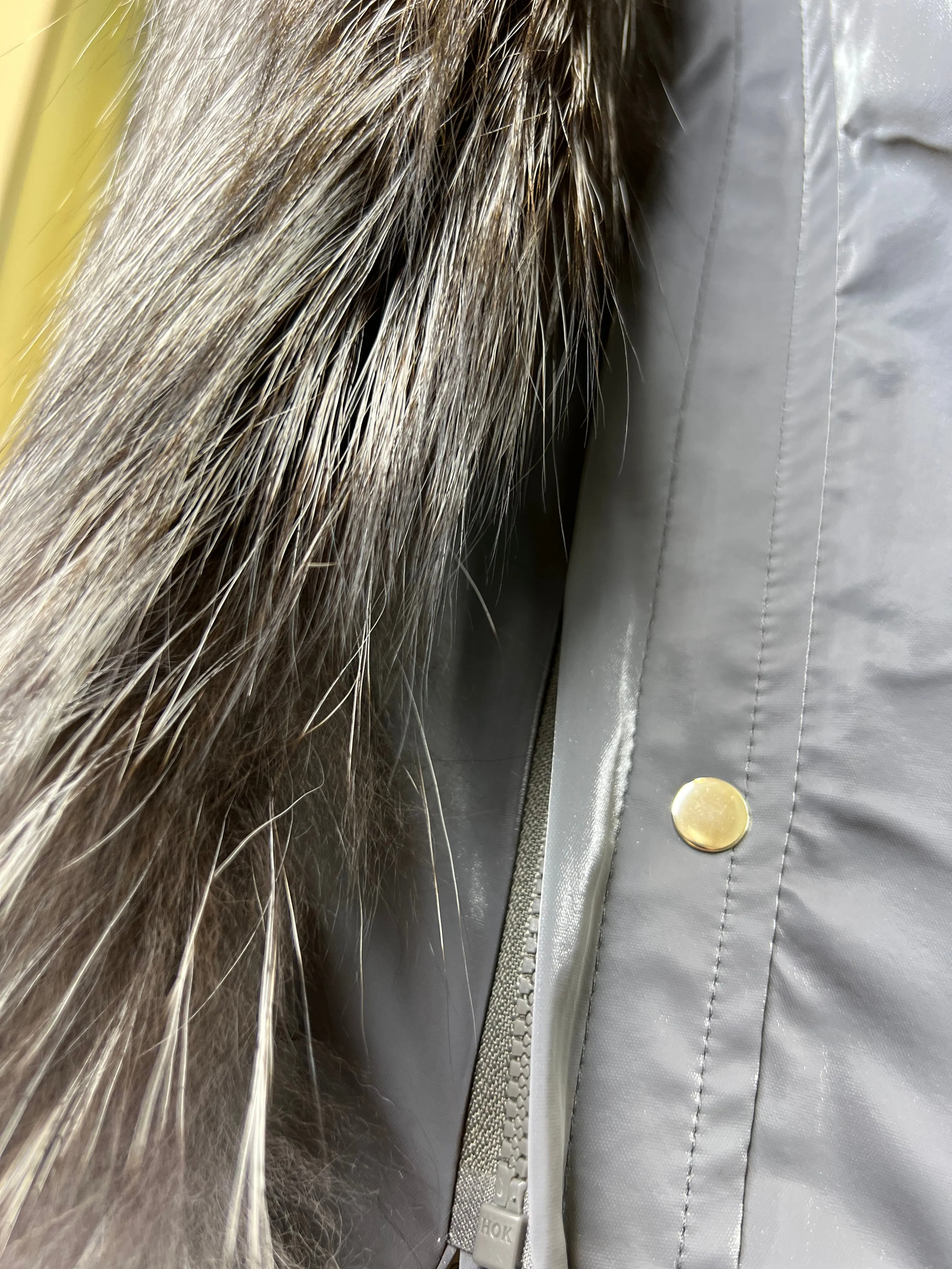 Genuine Silver Fox Fully Lined Hood Rabbit Insulated Parka