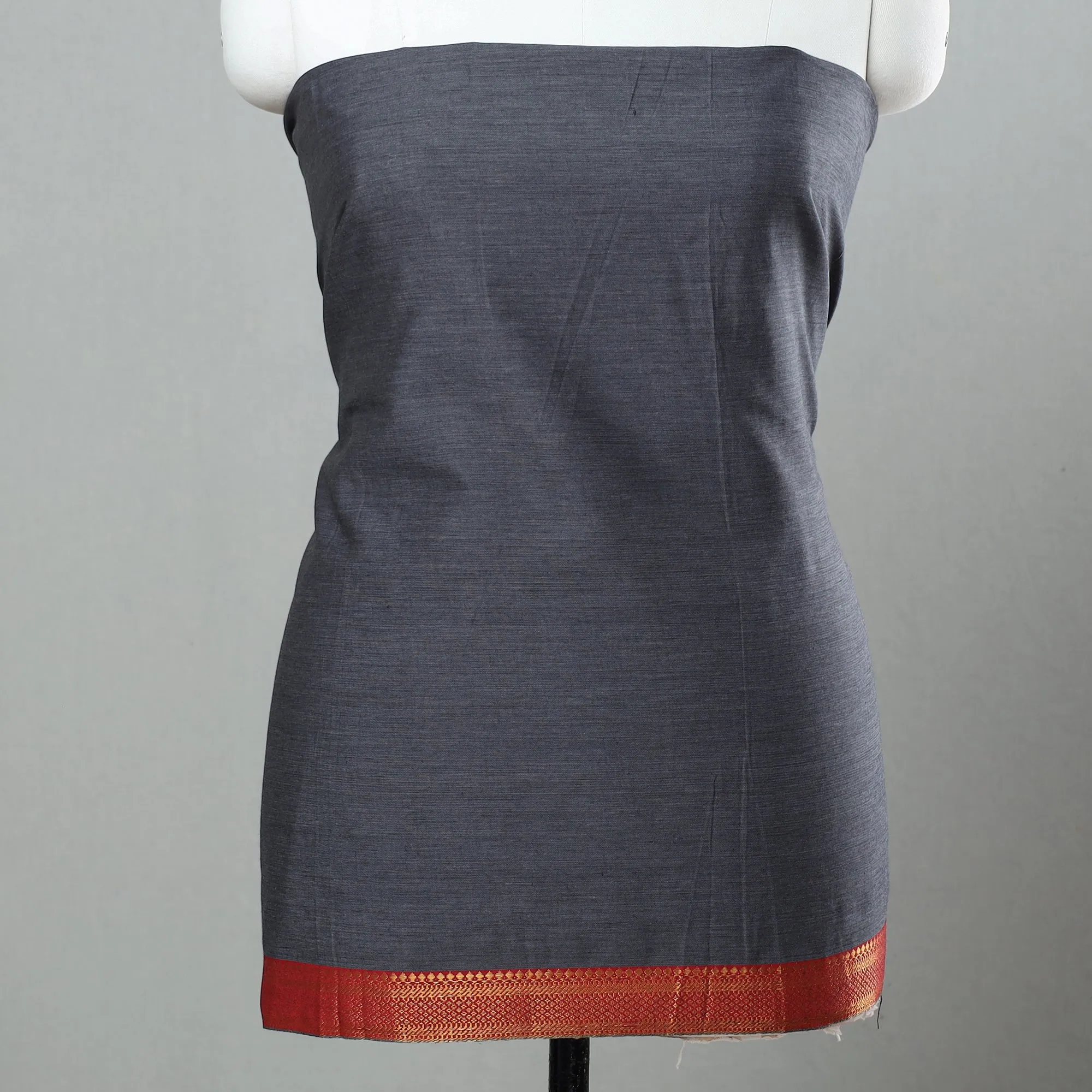 Grey - 3pc Dharwad Cotton Suit Material Set 15