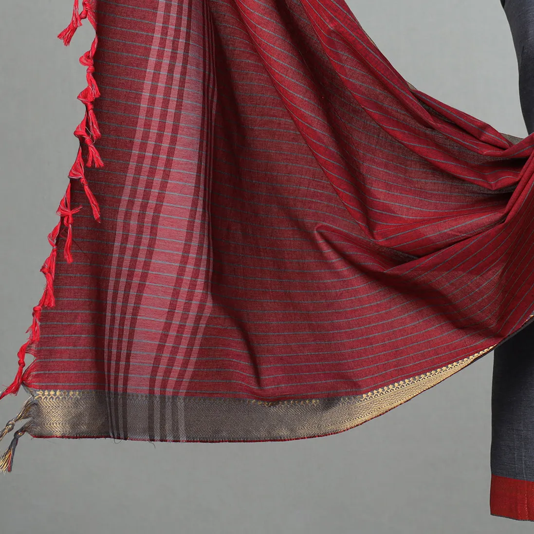 Grey - 3pc Dharwad Cotton Suit Material Set 15