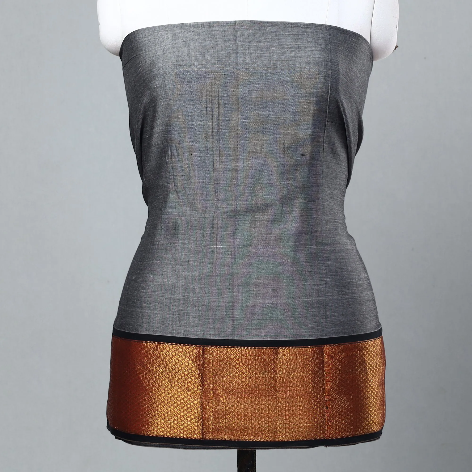 Grey - 3pc Dharwad Cotton Suit Material Set 16
