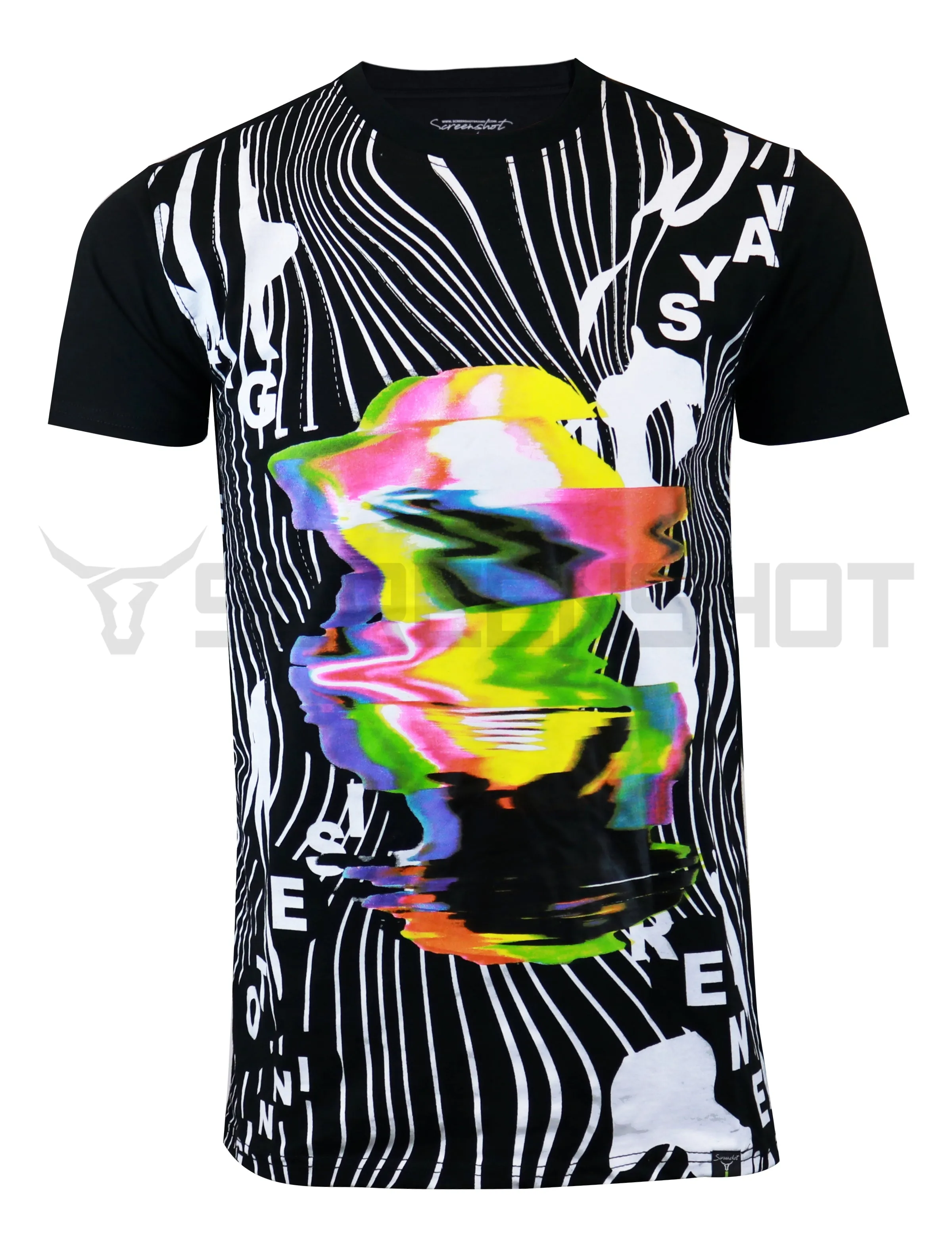 HOLOGRAM WAVE T-SHIRTS-S11023 (BLACK)