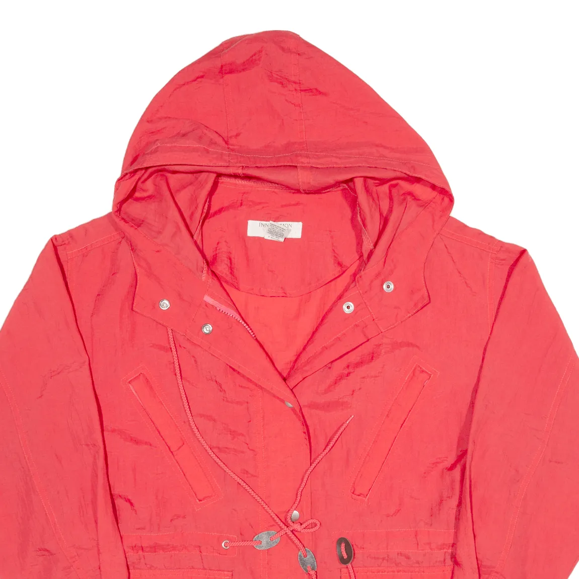 INNOVATION SPORT Petite Fit Lightweight Womens Parka Jacket Red Hooded S