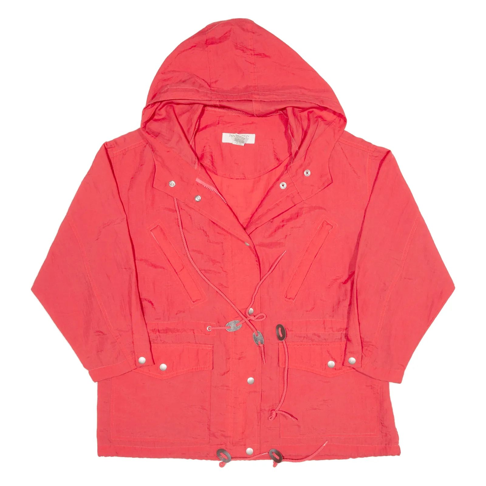 INNOVATION SPORT Petite Fit Lightweight Womens Parka Jacket Red Hooded S