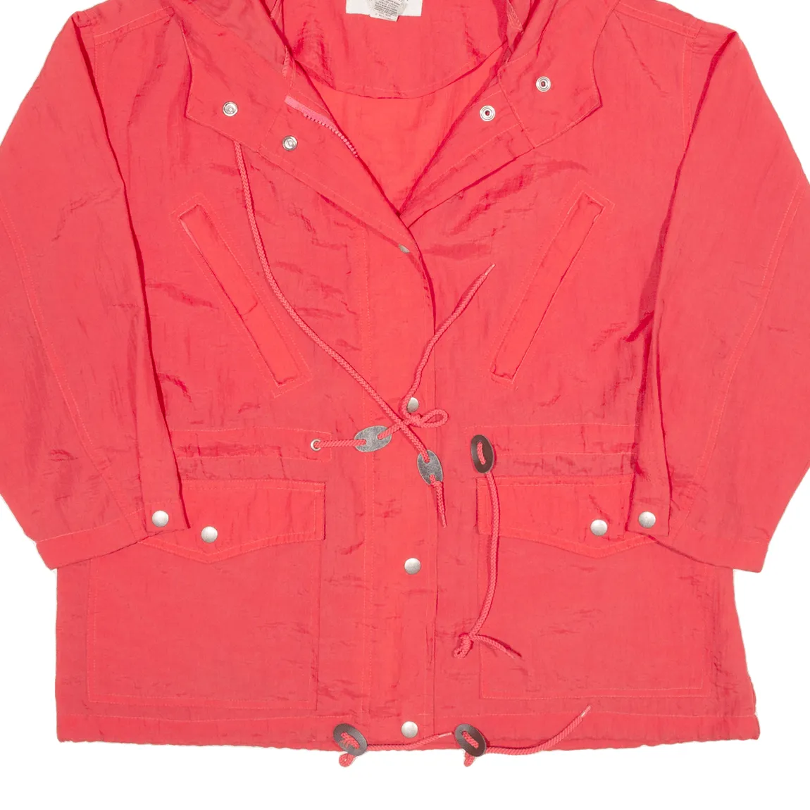INNOVATION SPORT Petite Fit Lightweight Womens Parka Jacket Red Hooded S