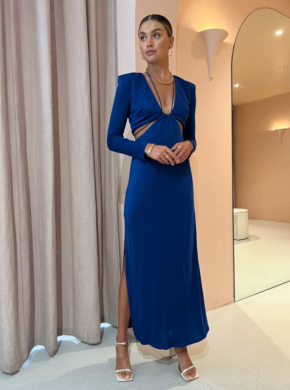 Manning Cartell L/S Haute Pursuit Cut Out Dress In Cobalt Blue