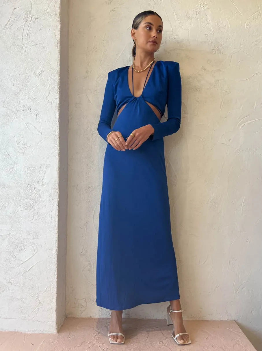 Manning Cartell L/S Haute Pursuit Cut Out Dress In Cobalt Blue