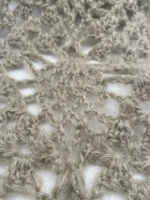 Mohair and Lurex Pewter Gray Lace knit Scarf