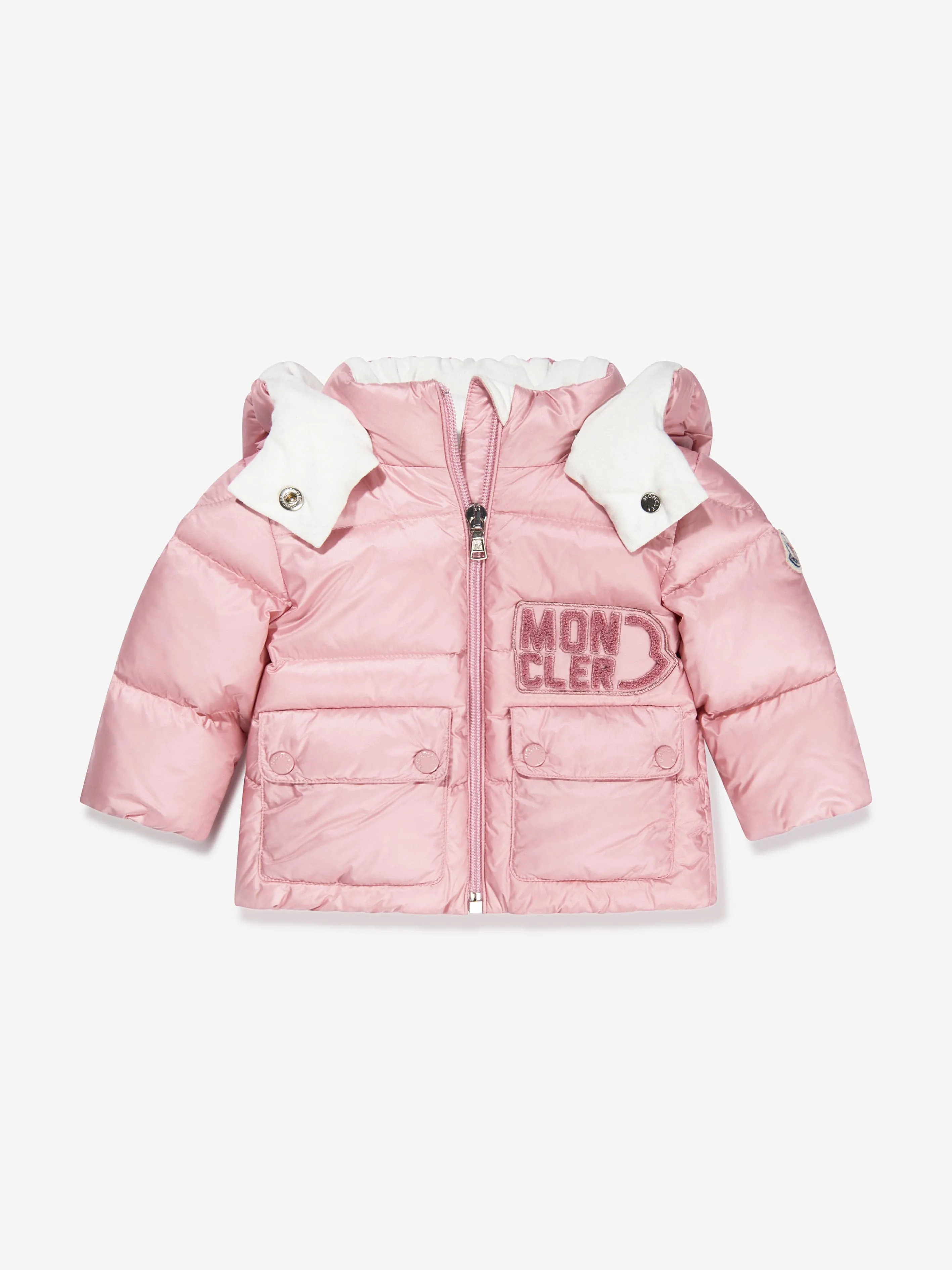 Moncler Enfant Baby Girls Down Padded Abbaye Jacket in Pink