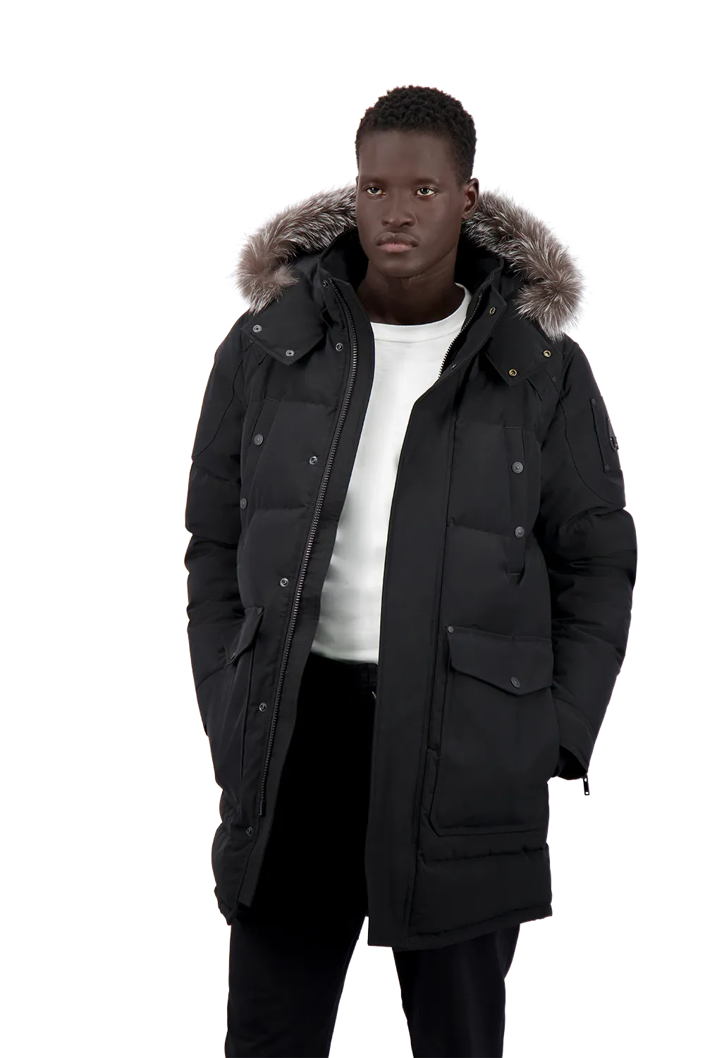Moose Knuckles Men's Big Ridge Parka Black w/frost Fox