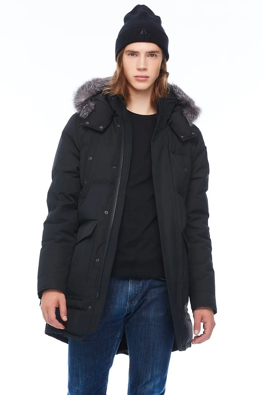 Moose Knuckles Men's Big Ridge Parka Black w/frost Fox