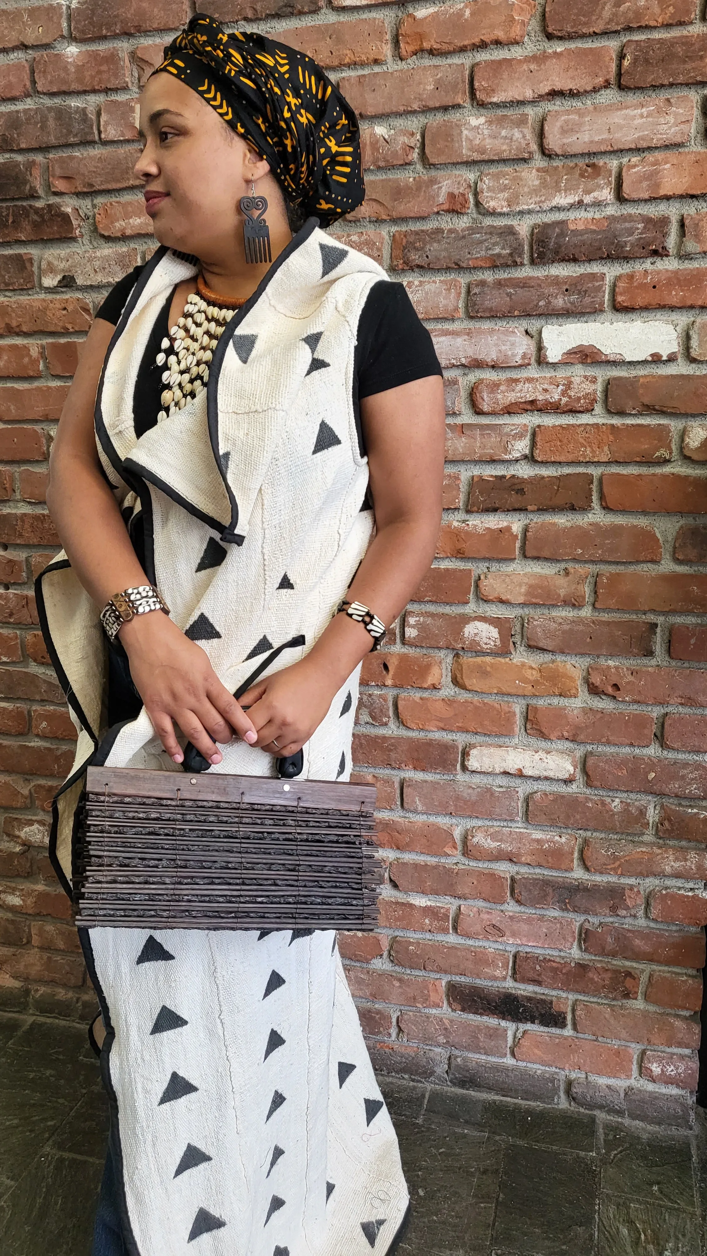 Mudcloth Cardigan Trench Coat | One Size
