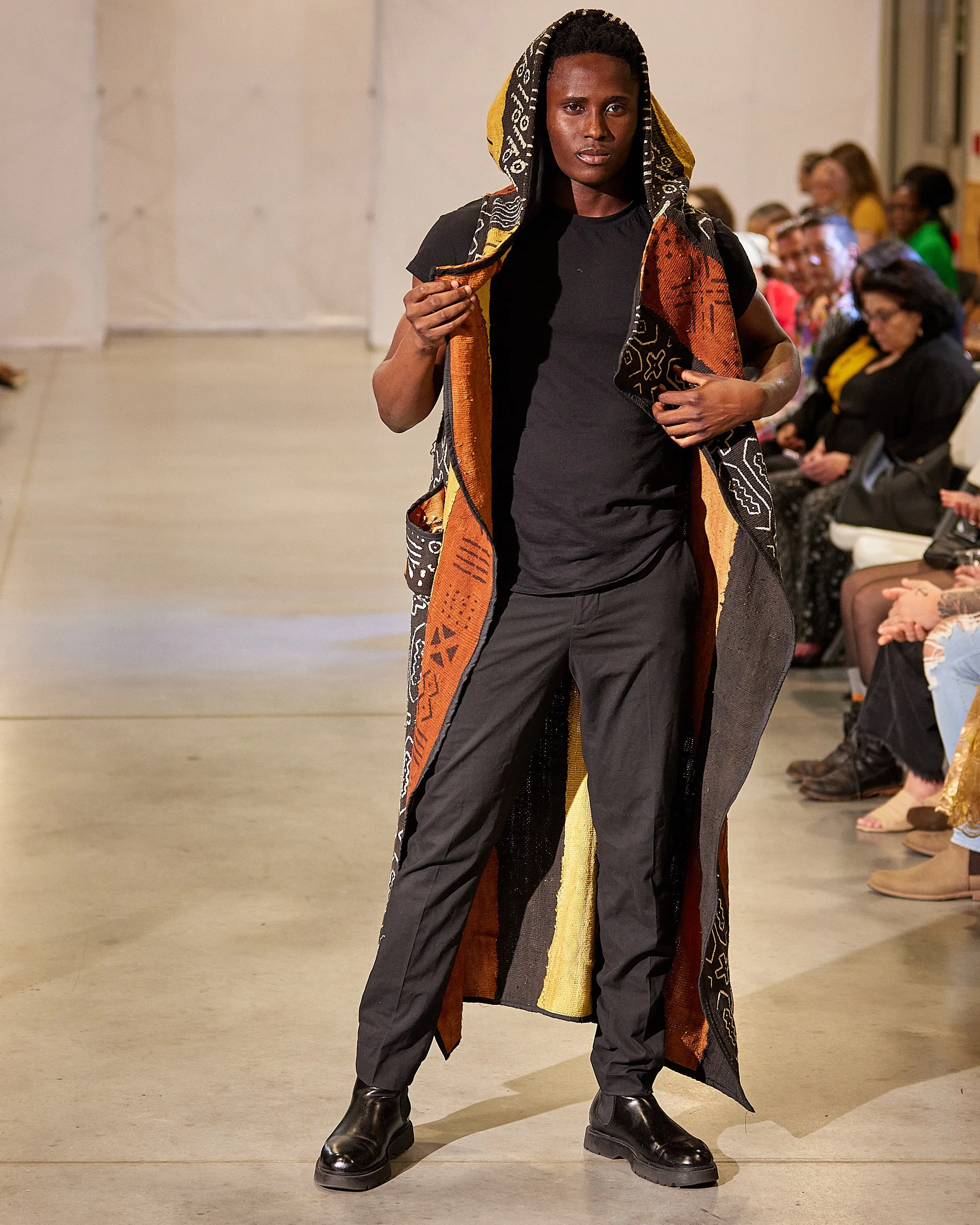 Mudcloth Cardigan Trench Coat | One Size
