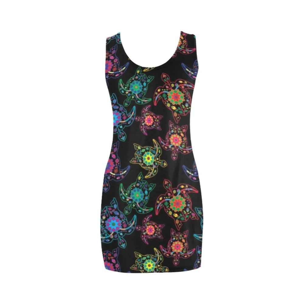 Neon Floral Turtles Medea Vest Dress