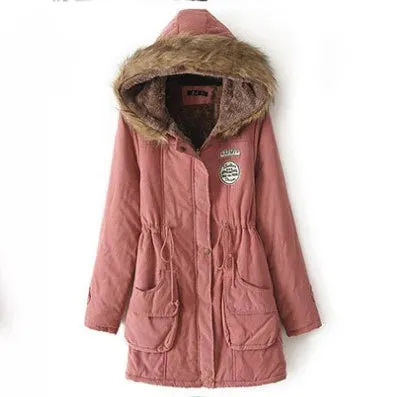 new Winter Womens Parka Casual Outwear Military Hooded Coat Winter Jacket Women Fur Coats Woman Parkas Clothes  AL7646