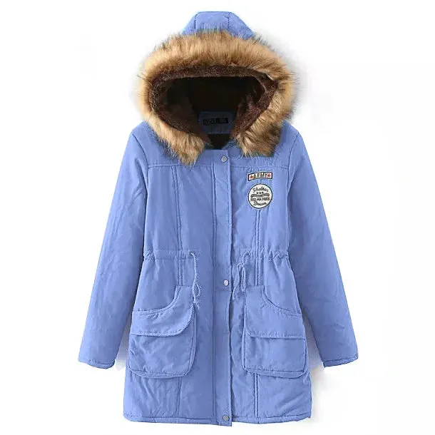new Winter Womens Parka Casual Outwear Military Hooded Coat Winter Jacket Women Fur Coats Woman Parkas Clothes  AL7646