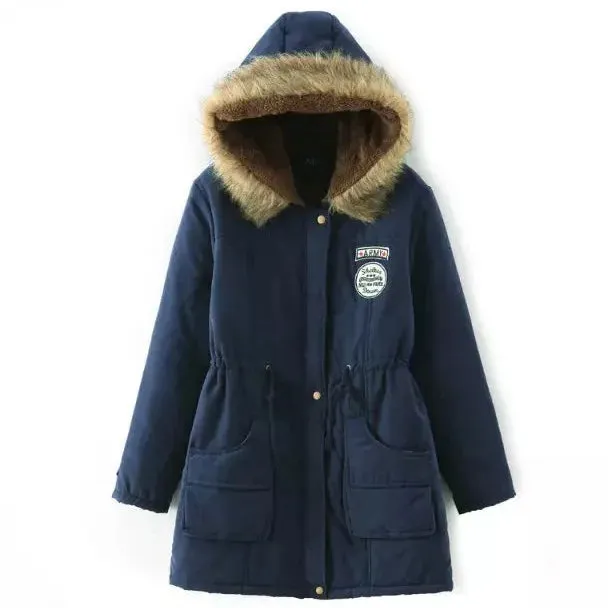 new Winter Womens Parka Casual Outwear Military Hooded Coat Winter Jacket Women Fur Coats Woman Parkas Clothes  AL7646